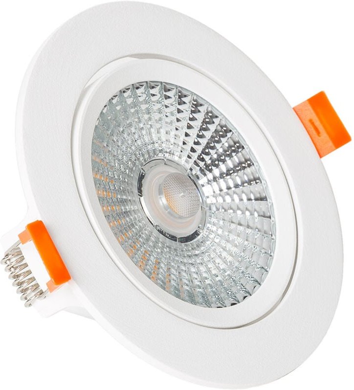 Efectoled - led Downlight Einbaustrahler 15W cob Superslim Schwenkbar Rund Schnitt Ø100 mm CRI90 Expert Color No Flicker...