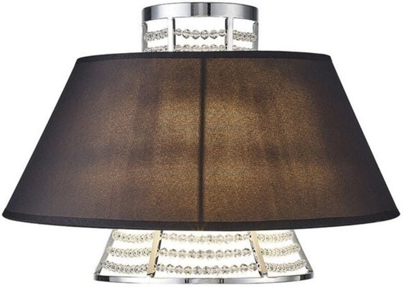 Inspired Diyas - Davina - Wandleuchte mit schwarzem Schirm 2 Licht poliert Chrom, Kristall