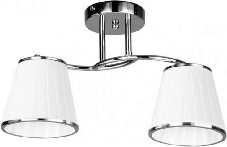 Fabrilamp - Lantanas Lampe 2xe27 Chrom Lampenschirm 24x43x15,5 cm