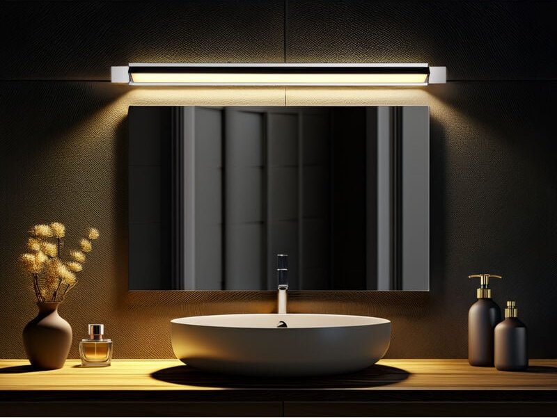 Dimmbare LED Bad Spiegelleuchte FABRIZIO schwenkbar, Chrom Breite 80cm