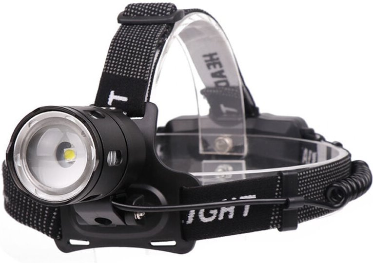 Wiederaufladbare LED-Stirnlampe, wasserdichte Zoom-Taschenlampe mit 3 Modizum Laufen, Campen, Angeln, Radfahren