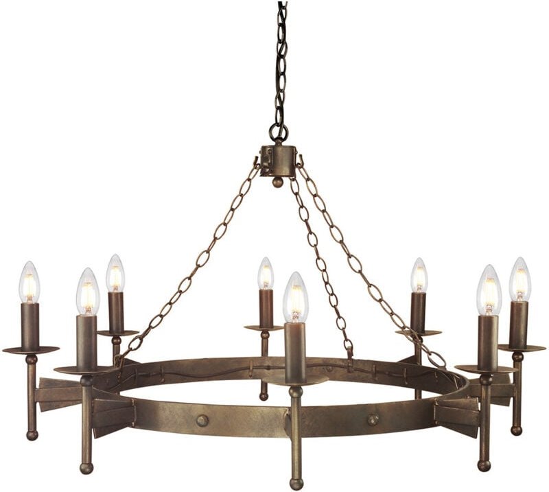 Elstead Cromwell - 8 Light Chandelier Old Bronze Finish, E14