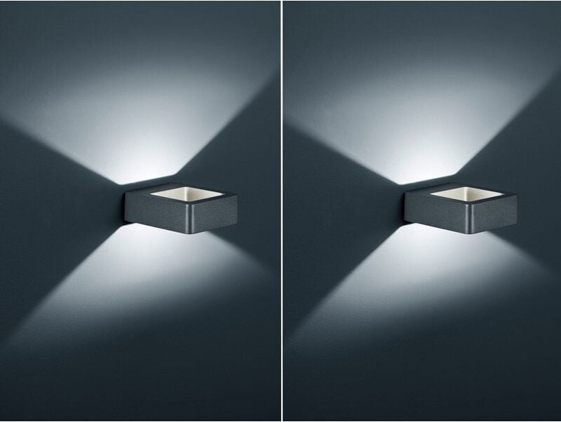 LED Außenwandleuchte in Anthrazit - 2er SET Außenbeleuchtung für Haus & Garten