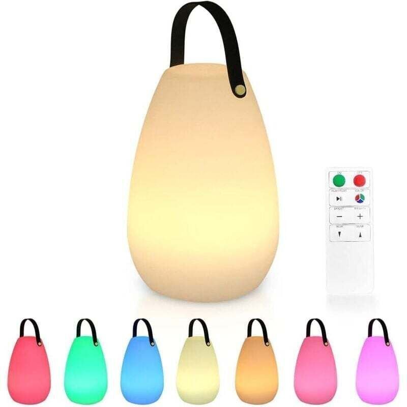 Große, wiederaufladbare Outdoor-Tischleuchte mit Fernbedienung – wasserdicht, kabellos, wiederaufladbar, dimmbar