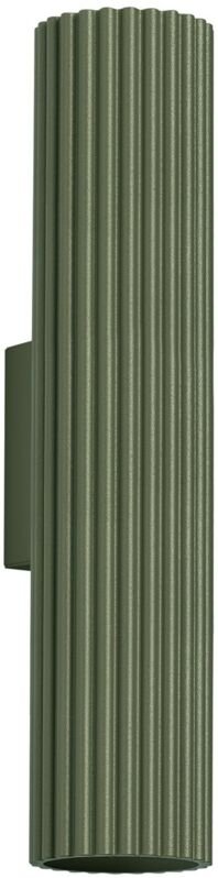 Thumbnail - Licht-erlebnisse - Wandleuchte Aluminium h: 30 cm Olivgrün GU10 2-flammig länglich Modern Wandlampe