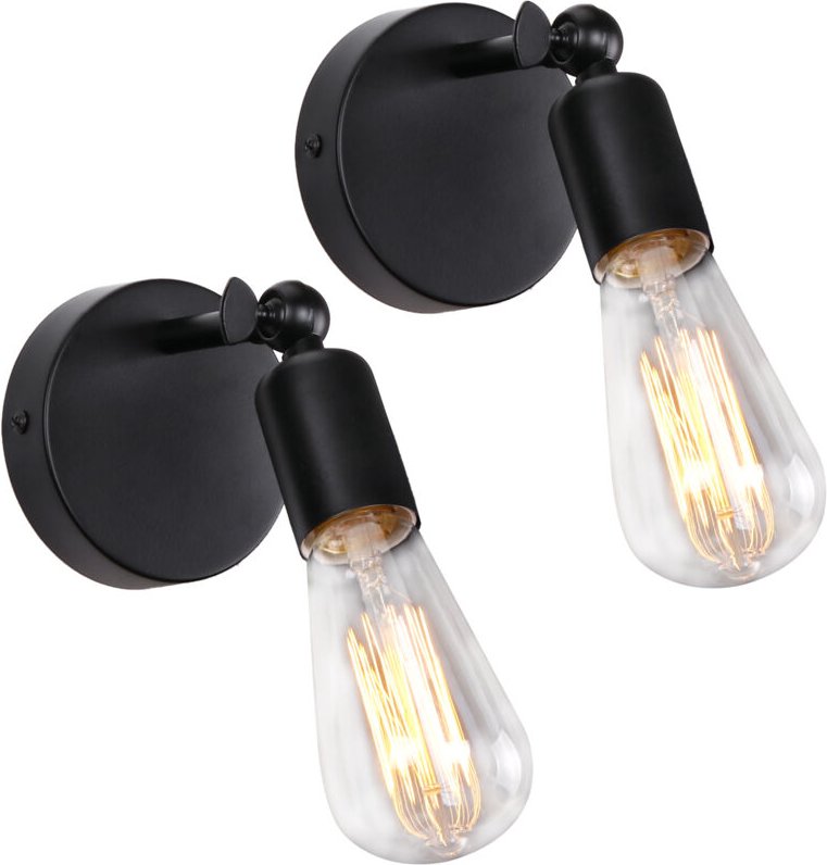 2 Stücke Wandleuchte E27 Verstellbar Industrial Metall Wandlampe Edison Retro für Bett Flur KüChe Restaurant - Roségold ...