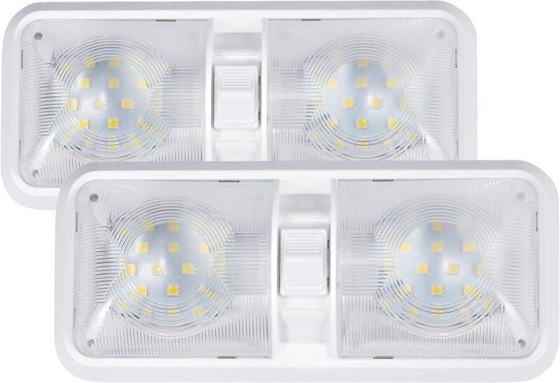 Thumbnail - 12-V-LED-Innenbeleuchtung, Deckenleuchte für Wohnmobile, 12 v, 3,5 w, led, natürliches weißes Licht, Doppellichter mit S...