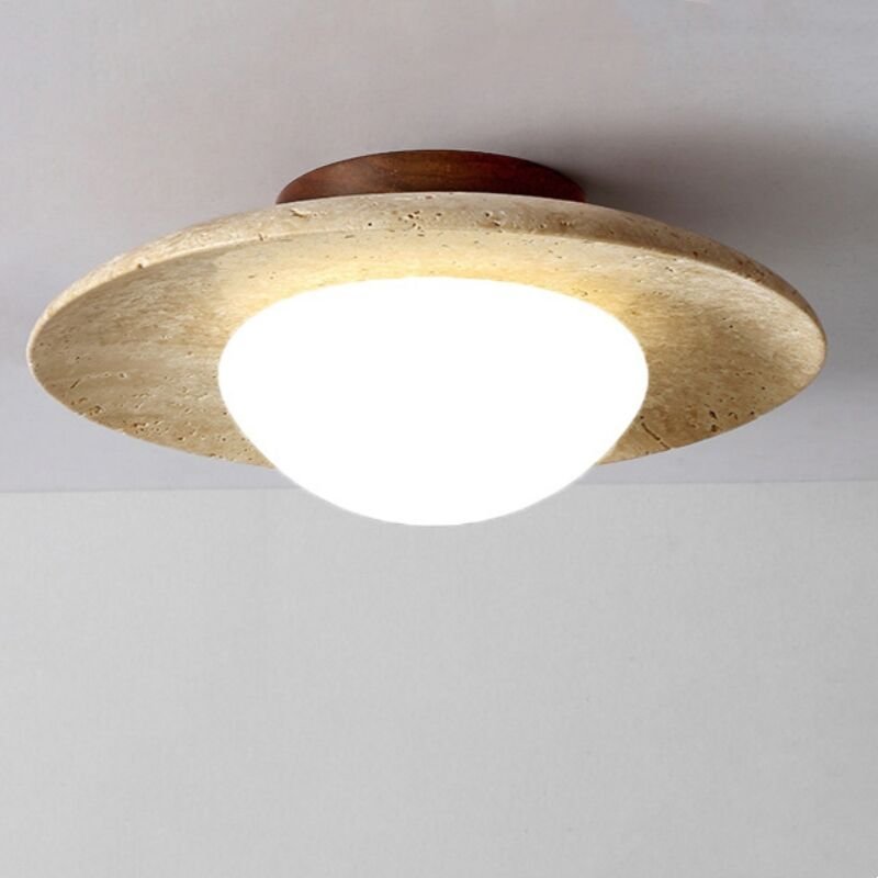Retro E27 Deckenleuchte Design Kreative Deckenlampe Holz Acryl Travertin Wohnzimmerlampe für Küche Badezimmer - Kaltweiß...