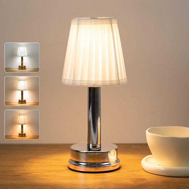 Kabellose LED-Tischlampen, 2000-mAh-Lampe, wiederaufladbare Tischlampe mit 3 Helligkeitsstufen, dimmbare kabellose Lampe...