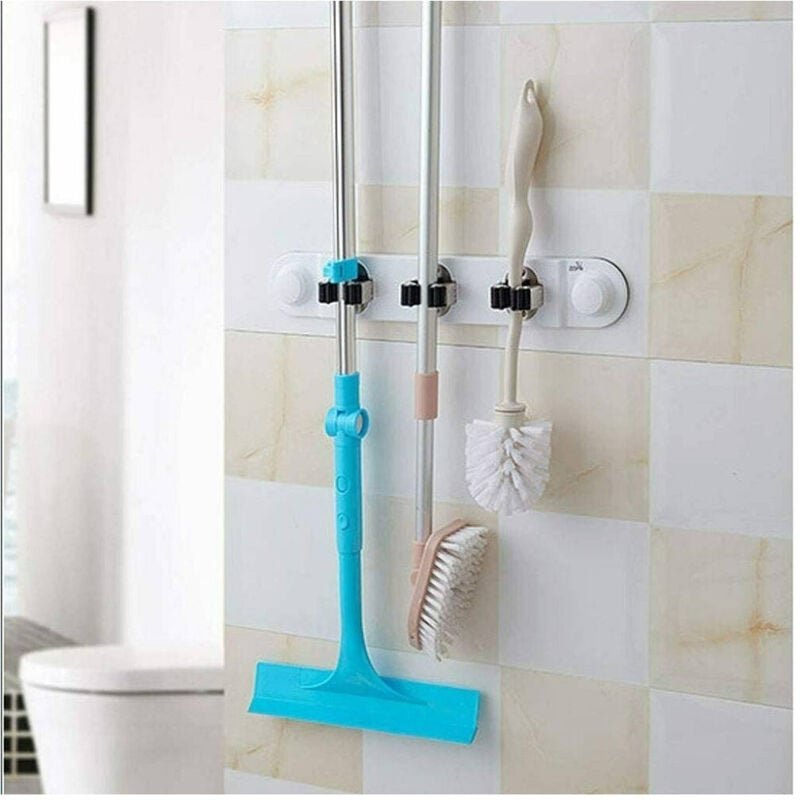 Trade Shop Traesio - Trade Shop - platzsparende wand-besenhalterung 3 plätze unterstützen küche hausreinigung 59557 -