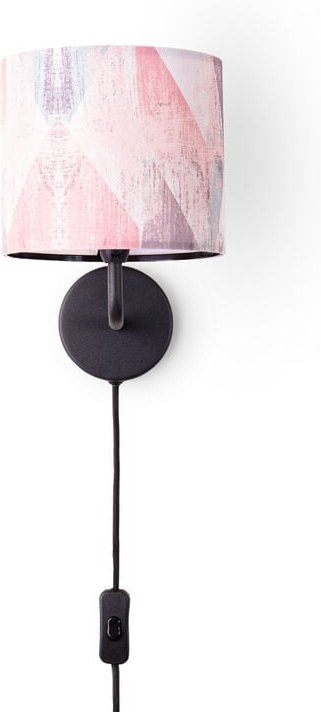 Paco Home - Wandleuchte Stofflampenschirm Tischlampe Nachttischlampe E14 Vintage Retro Rund Wandleuchte - Schwarz, Desig...