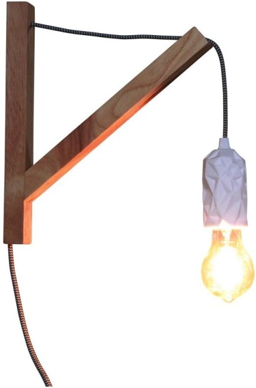 011452 – Wandapplikation aus Keramik + Stütze aus Holz – 25,5 x 5,5 x 9 cm - Opjet