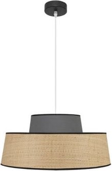 Fabrilamp - Natürliche/graue 1-Licht-Pendelleuchte Modell Jia