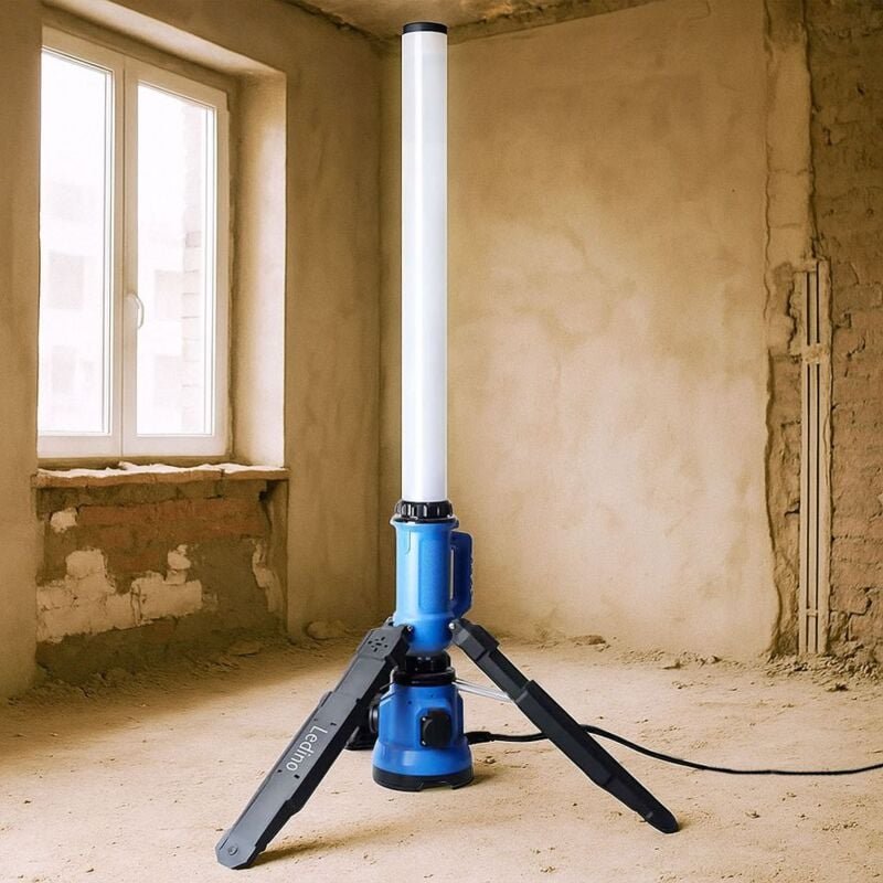 Ledino - led Lichtsäule Strahlersäule Arbeitsstrahler Alu Schwarz IP54 h 100 cm