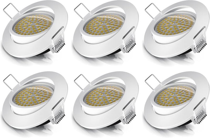Brandson - 6x led Einbaustrahler schwenkbar Warmweiß 3000K Deckenspot / Deckenstrahler 5W - 320 Lumen