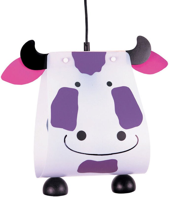 Originelle Kinderzimmerleuchte tierisch leuchtende Hängelampe KUH