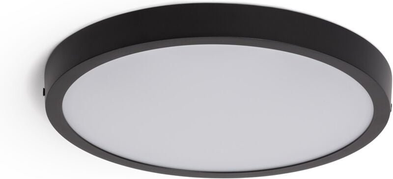 Efectoled - LED-Deckenleuchte 24W Rund Aluminium Ø280 mm Slim cct Wählbar Galán SwitchDimm Schwarz