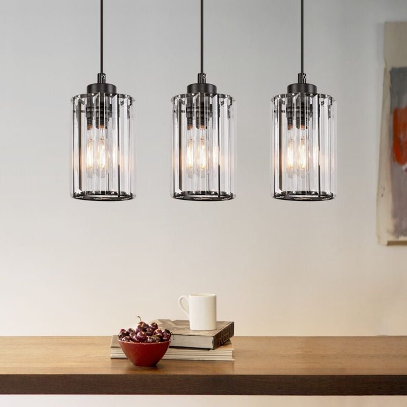Thumbnail - GBLY Pendelleuchte Esstisch Küchenlampe Hängend - Hängelampe Wohnzimmer E27 Esstischlampe Schwarz Schlafzimmer Hängeleuc...