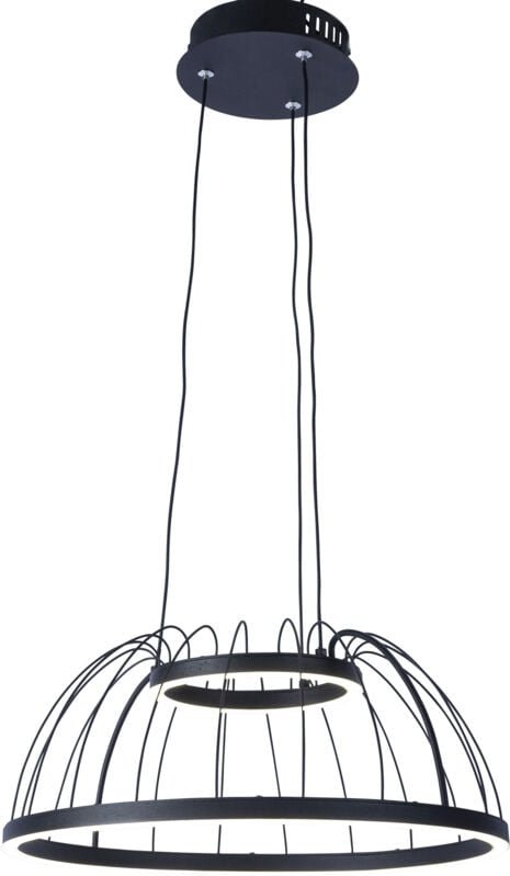 Colgante Cercle led 24W Blanco Neutro - 4000K Negro para Interior de Techo en Comedor, Salón, Cocina