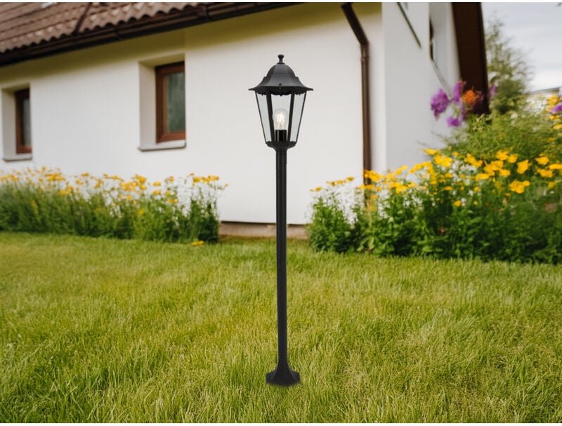 Ranex - Nostalgische led Wegeleuchte aus Aluminium in schwarz 125cm Höhe IP44