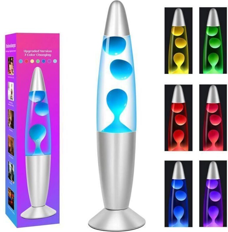 LED-Multicolor-Lavalampe - CELLUSTOP - Magma-Lampe - Robustes Glas - Ambiancbeleuchtung - Retro-Design