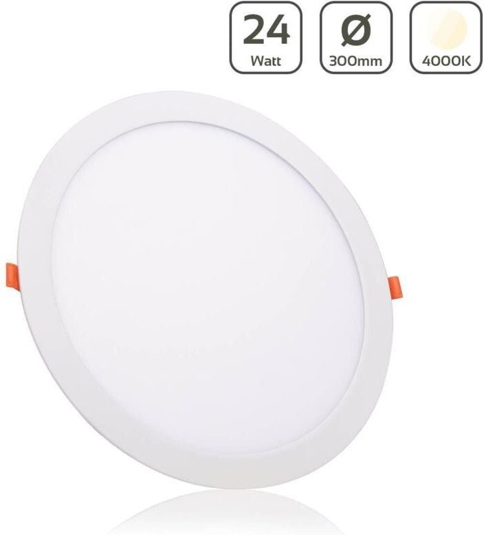 LED Panel Einbaustrahler rund weiss - Lichtfarbe: Neutralweiß 4000K - Ausführung: 24W Ø300mm Ausschnitt Ø285mm