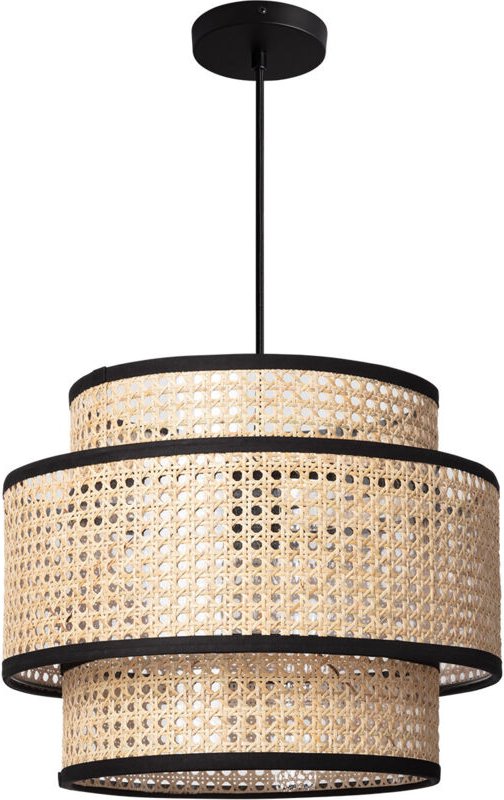 Efectoled - Pendelleuchte Rattan Huela Triplo Natürlich