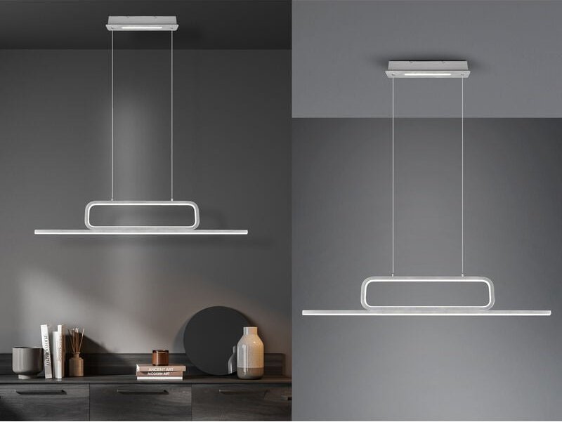 Trio - led Pendelleuchte aick lang modern dimmbar Silber, Breite 110cm