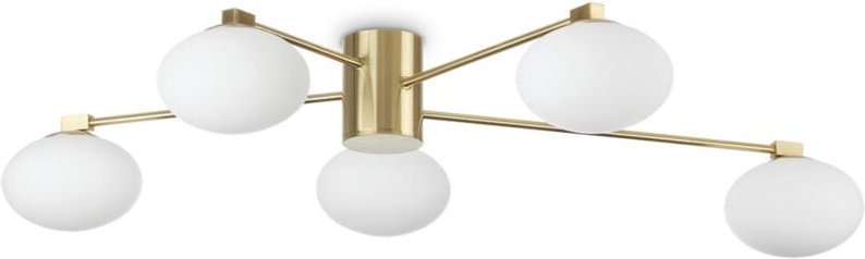 Ideal Lux HERMES Light Globe Multi Arm Halbbündige Deckenleuchte Messing