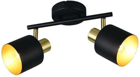 Deckenleuchte Deckenlampe Wohnzimmerlampe Metall Schwarz-Gold beweglich L 36,5cm