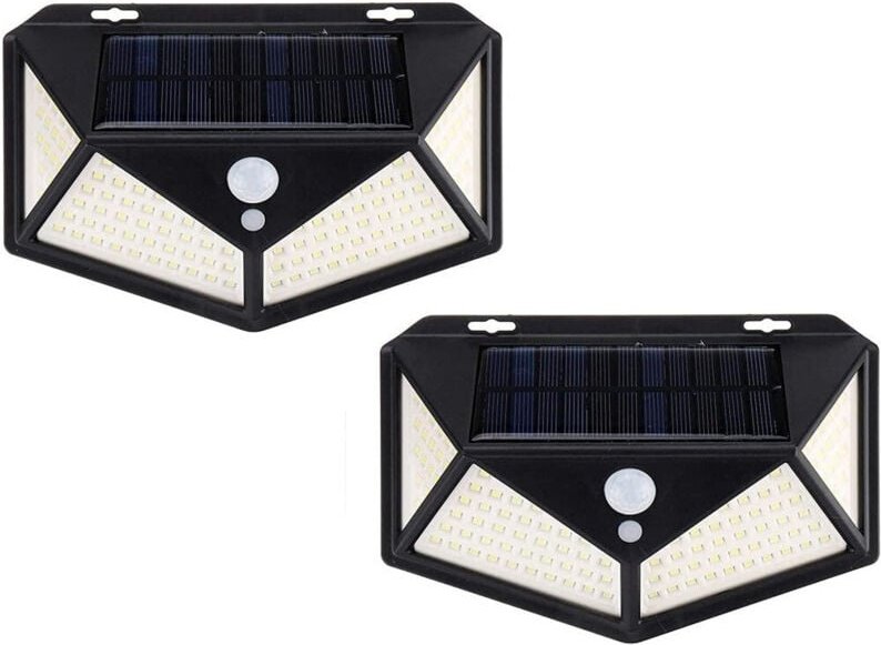 Trade Shop - 2 PZ LAMPE SOLIAR OUTER GARDEN FOTOVOLTAIC SENSOR LIGHT 114 LED LIGHT -