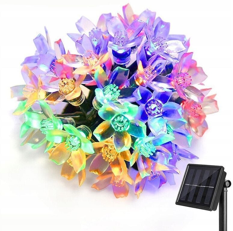 Solar Gartenleuchten SET 5 Meter 20 LED BUNTE Blumen Kinder