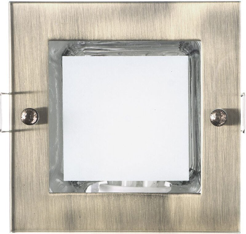 Fabrilamp - Quadratisches LED-Einbau-Downlight 'Mini Down' E27 (Leuchtmittel inklusive) IP20 7,7x12x12cm lederfarben