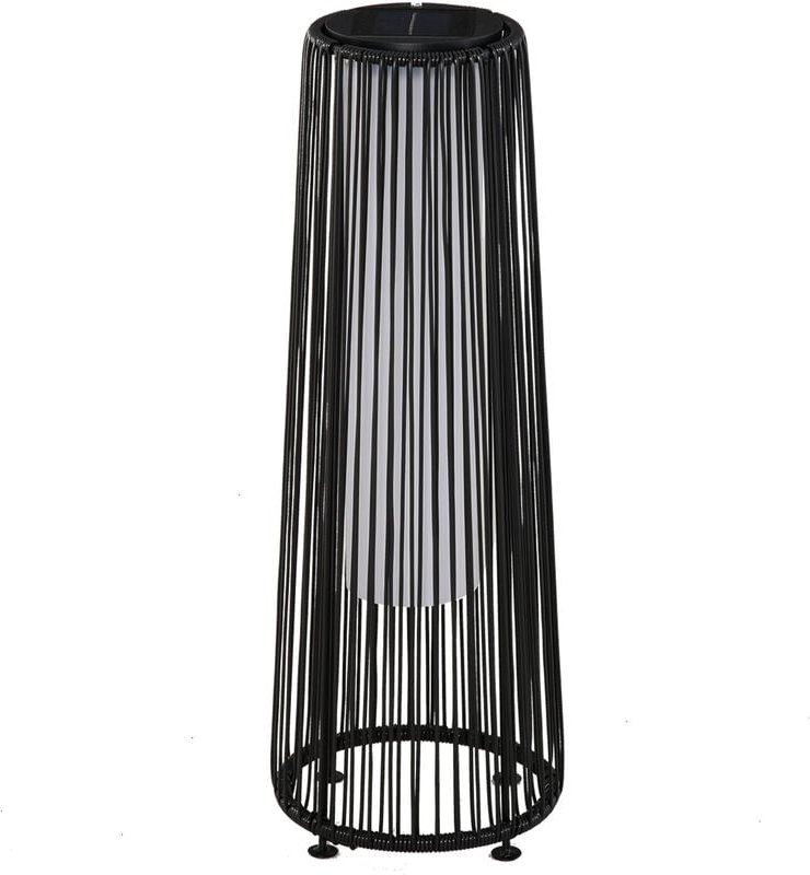 Solarlampe Rattan mit Lichtsensor, Aufladbar led Solarleuchte, Solarlaterne IP44 Wasserdichte, Outdoor Lampe, Wegbeleuch...