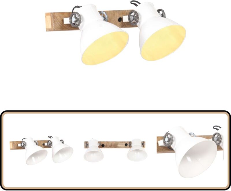 Wandlampe Industriestil Weiß 45x25 cm E27 - Industrielampen - Wandleuchte - Wohnraumbeleuchtung - Landhausstil - Vintage...