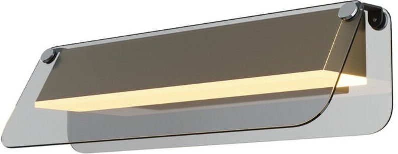 Maytoni Flat Moderne 30 cm integrierte LED-Wandleuchte, Schwarz und Messing, 3000 K, 730 lm, grauer Schirm