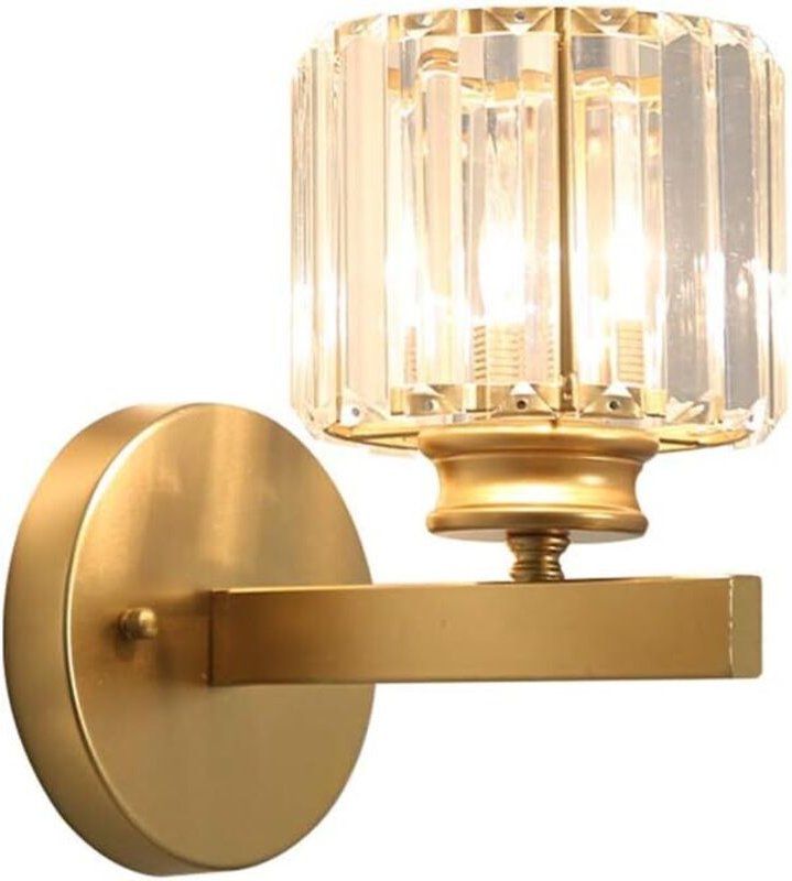 Moderne Wandleuchte mit Kristallglasschirm, aus Eisen, schlichte Wandleuchte für Wohnzimmer, Mädchenzimmer, Restaurantbe...