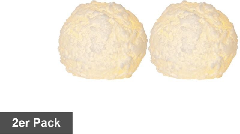 Schneeball-Kerzen Snowball 3er Set Echtwachs Batterie Timer Ø 8cm