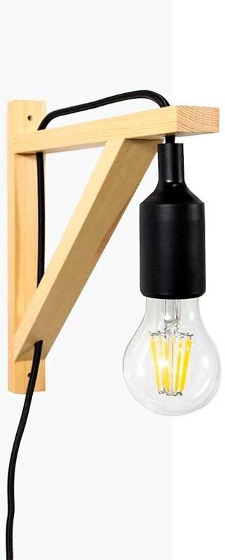 Skandinavische Wandleuchte 'yojo' -Holzdreieck und