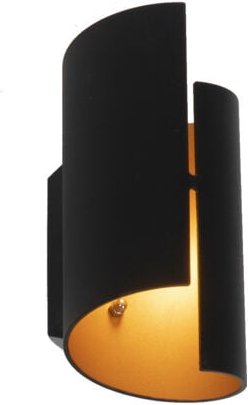 Smarte Wandleuchte schwarz mit goldener Innenseite inkl. WLAN G9 - Faldo