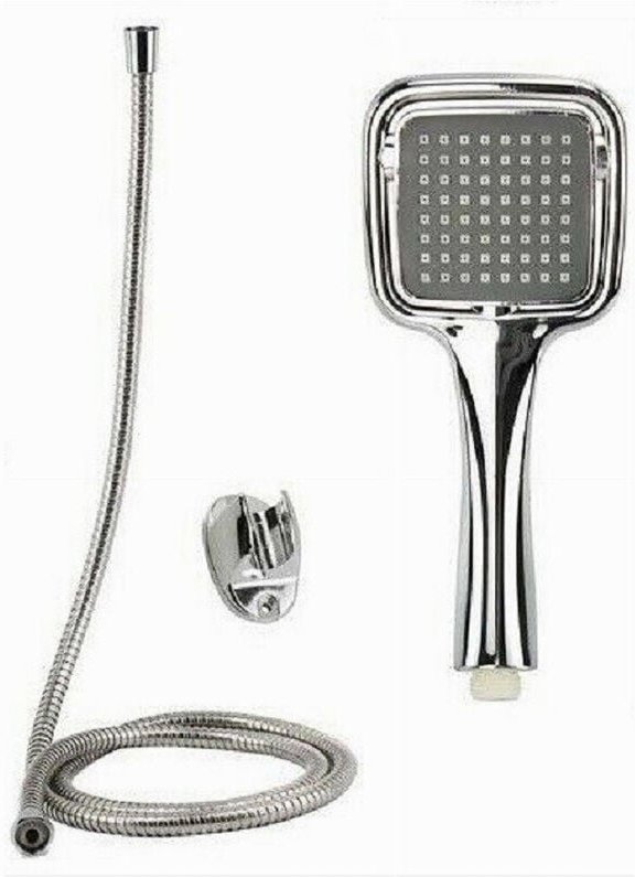 Trade Shop Traesio - Trade Shop - duschset duschkopf dusche badezimmer spitze 1,8 mt halterung 59171 quadratisch -