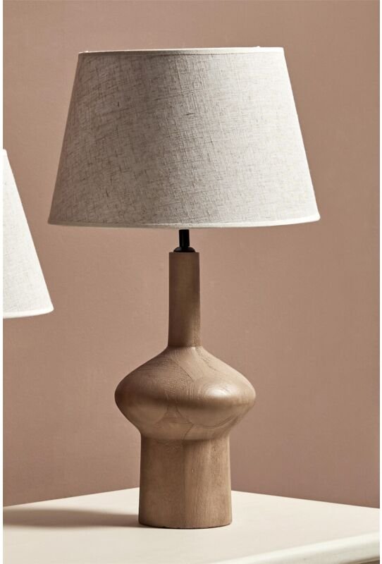 Hera Tischlampe, natürliches Toffeeholz, 60 cm. 40D x 60 cm.