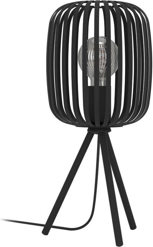 Tischlampe Romazzina, Stativ Nachttischlampe, Dreibein Tischleuchte aus Metall in Schwarz, Deko Schlafzimmer, Wohnzimmer...