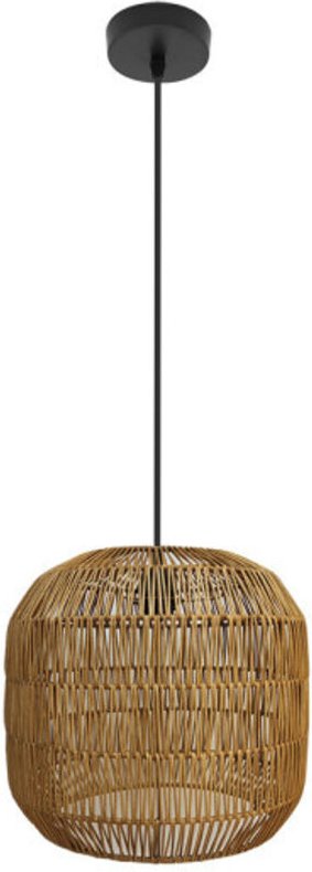 Fabrilamp - Pendelleuchte de Decke Fabio 1xe27 Schwarz/natur 28d