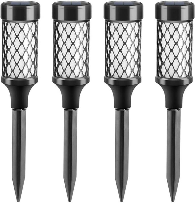 4 Stück wasserdichte Solarleuchten für den Außenbereich mit hoher Helligkeit, LED-Leuchten, für Gehwege, Hof, Terrasse, ...