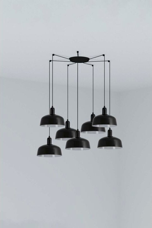 Tatawin m Hängelampe 7 Lichter Schwarz 20340-120-7L
