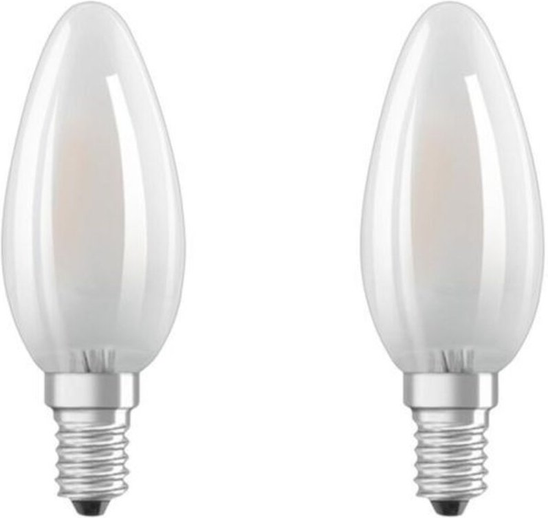 Thumbnail - OSRAM LED STAR CLASSIC B 40 BOX Kaltweiß Filament Matt E14 Kerze Doppelpack, 435247