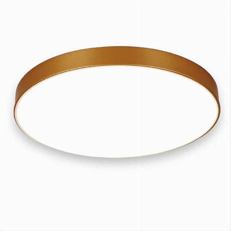 Trade Shop Traesio - Trade Shop - led Deckenleuchte 70 Watt runde Deckenlampe Gold Kronleuchter kaltes Licht 02577 -