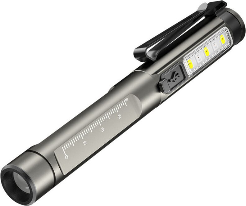 Mini-Taschenlampe mit 3 Lichtquellen, hell, USB-C-Anschluss, wiederaufladbar, wasserdicht, multifunktional, tragbar, LED...