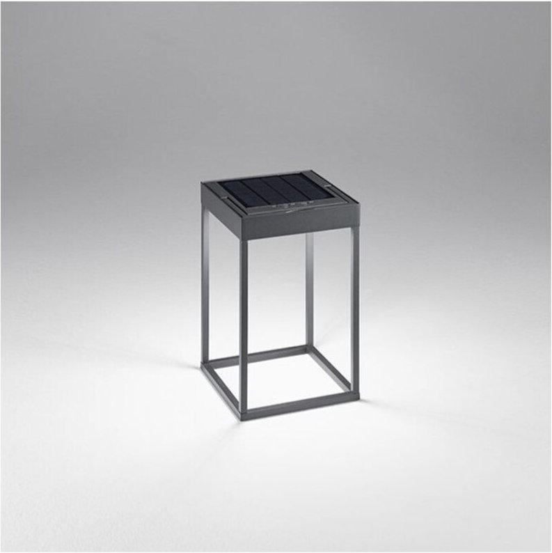 Solar- und wiederaufladbare Tischleuchte cage von Perenz Dunkelgrau H30cm